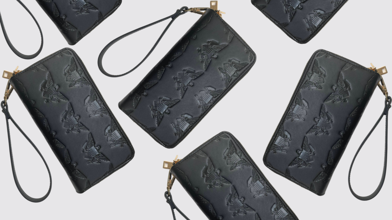 VI Embossed Leather Wallet