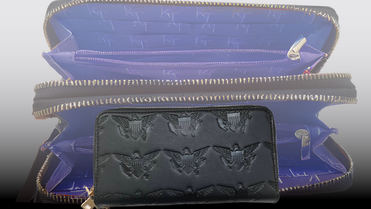 VI Embossed Leather Wallet